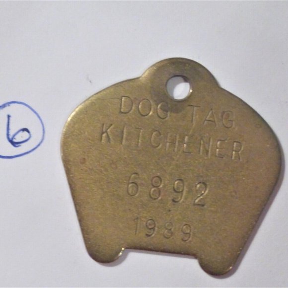 Kitchener DOG TAGS Pet ID Kitchener Dog Tag Vintage Dog Tag Pet Vintage Necklace - Picture 5 of 10